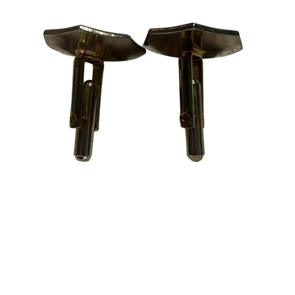 Vintage Seashell Cuff links Gold Plated